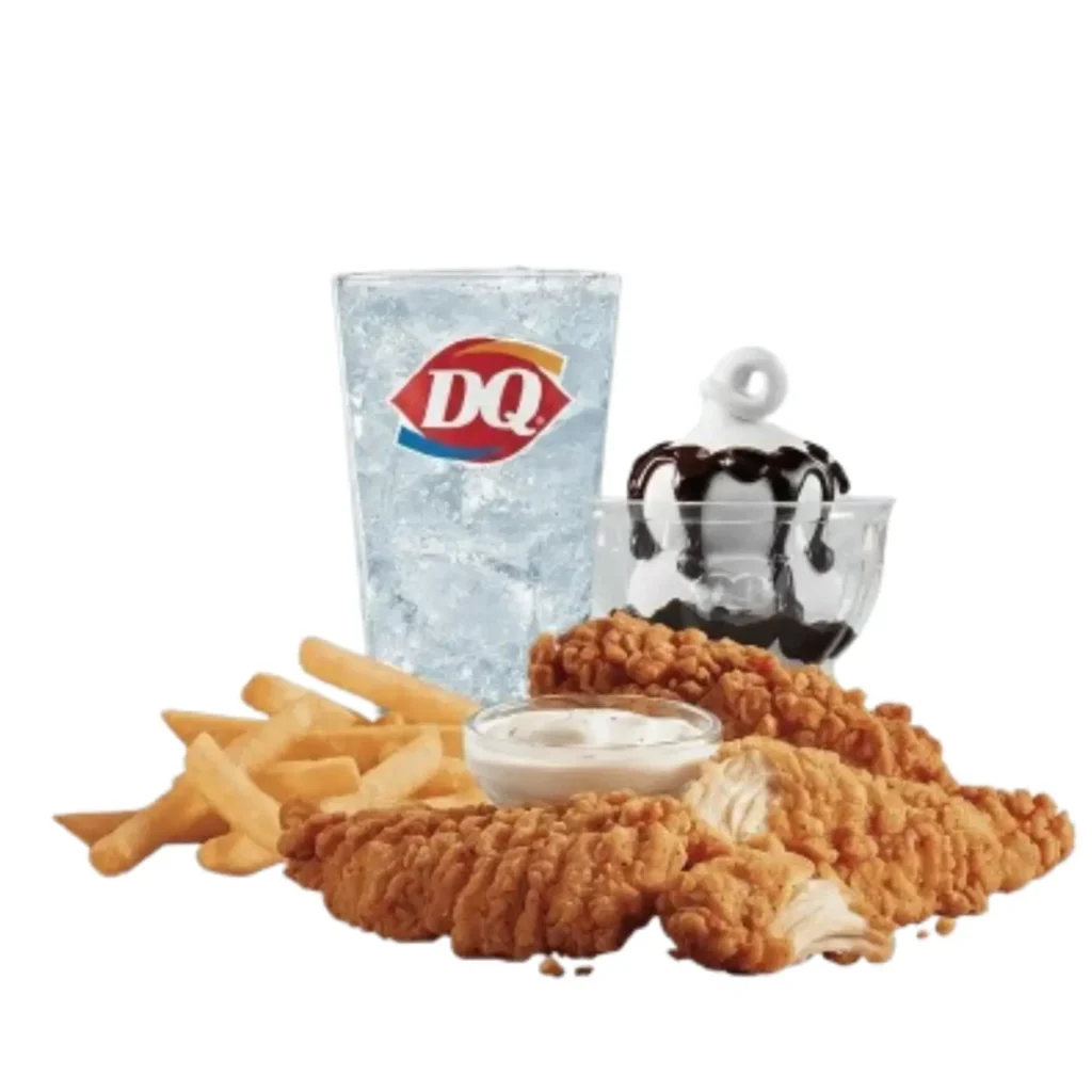 3-Piece Chicken Strip Meal Deal with crispy chicken strips, fries, Texas toast, and gravy