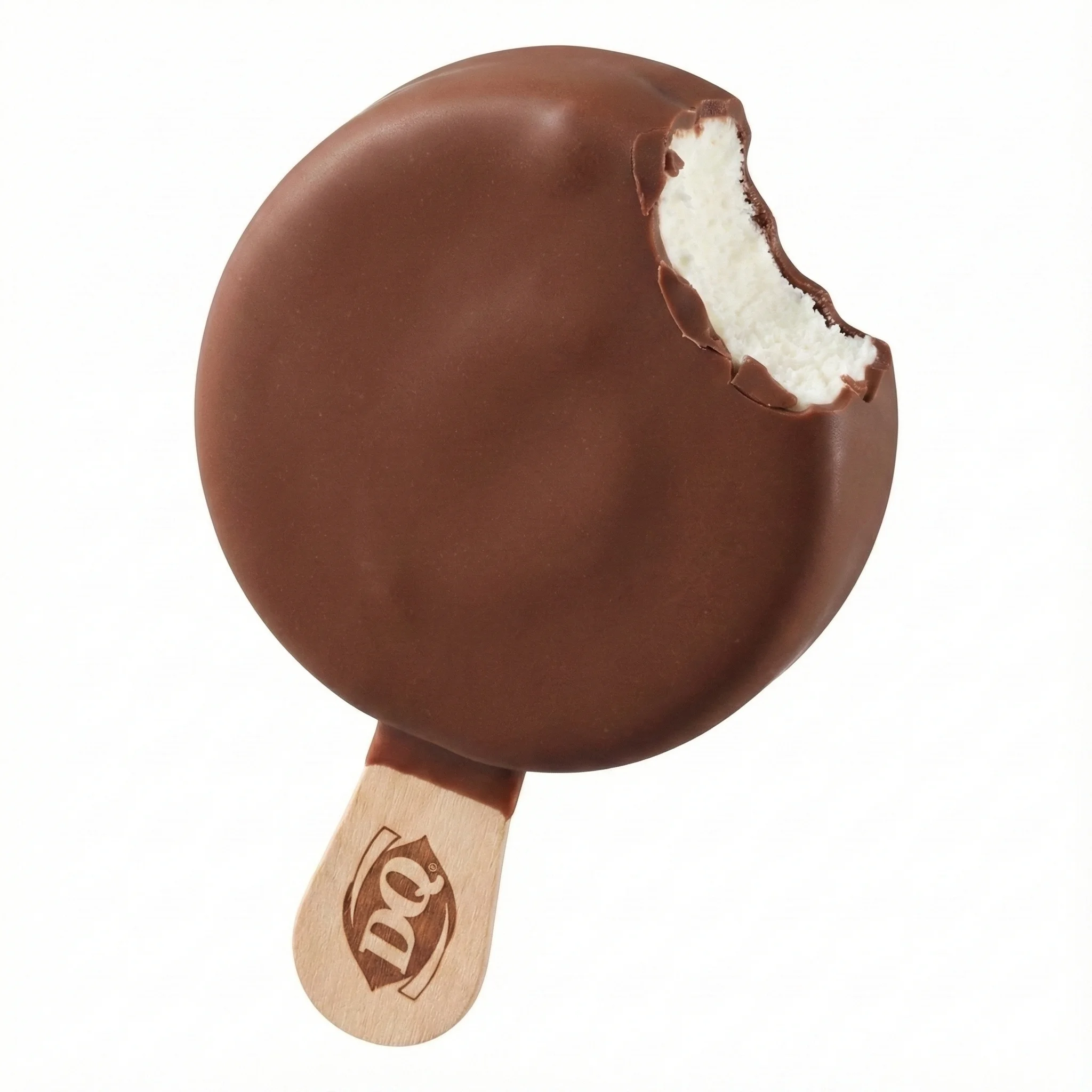 Dilly® Bar – Chocolate on the Dairy Queen menu made with creamy vanilla soft serve coated in rich chocolate