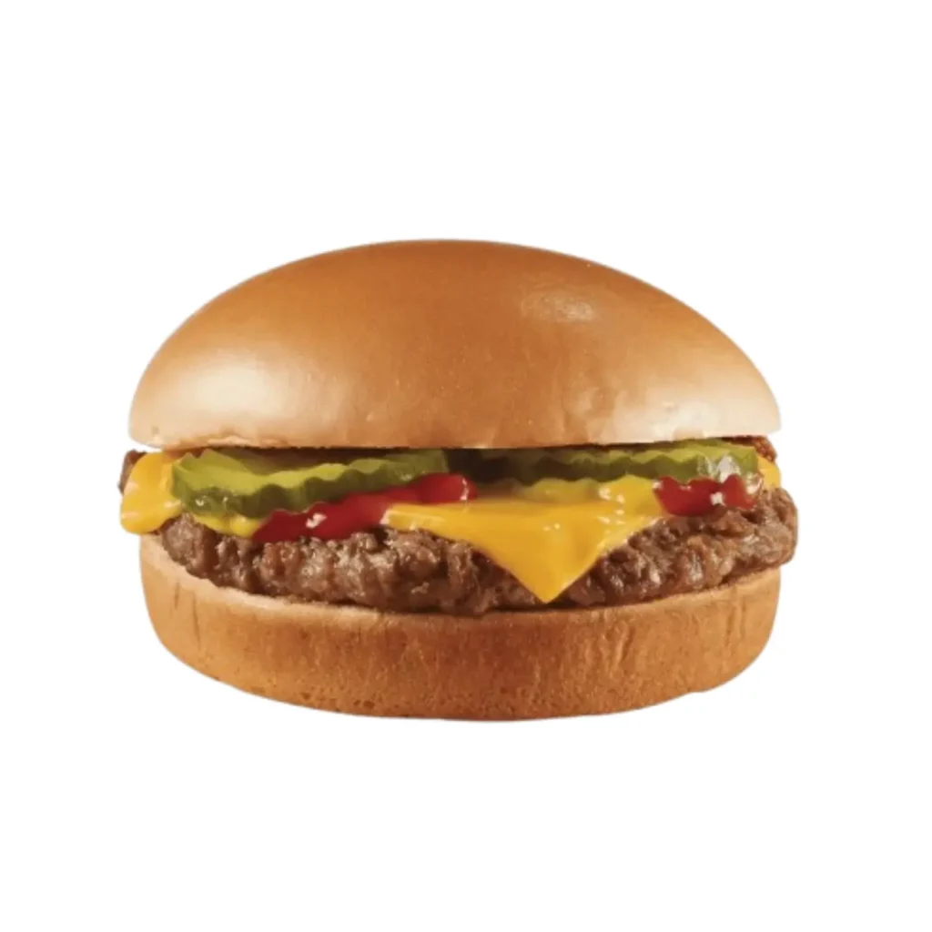 Original Cheeseburger with melted cheese, pickles, and onions