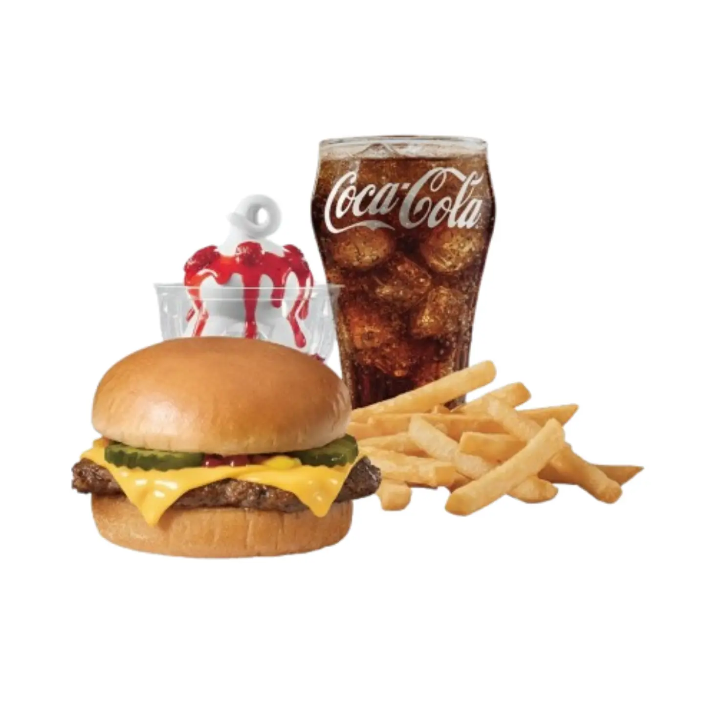 Original Cheeseburger Meal Deal with burger, crispy fries, and fountain drink