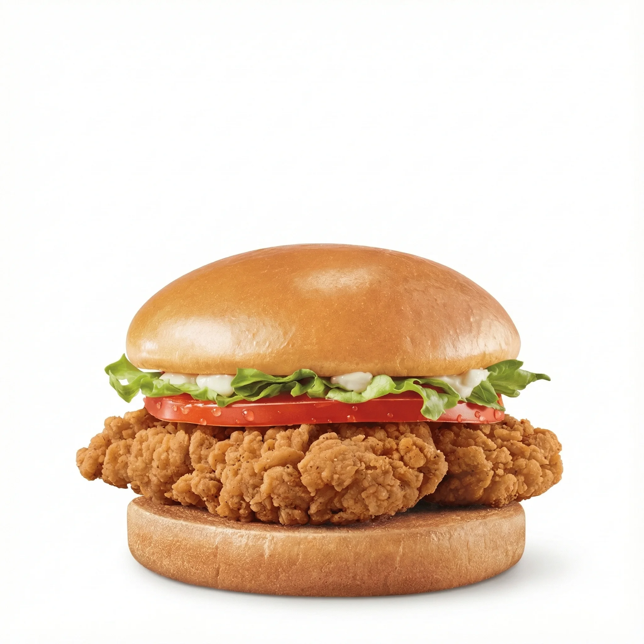 Original Chicken Strip Sandwich on the Dairy Queen menu made with crispy chicken strips, lettuce, tomato, and sauce on a toasted bun
