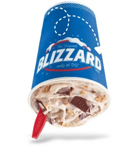 S'mores Blizzard Treat with graham crackers, marshmallow, and chocolate pieces