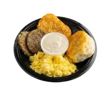 Ultimate Hash Browns Platter with crispy hash browns, eggs, bacon, and sausage