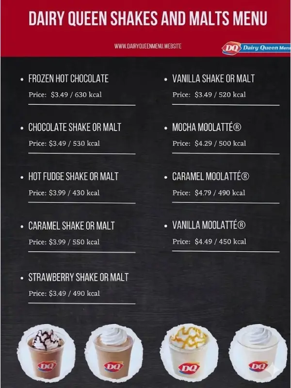 Dairy Queen Shakes Menu with Prices Updated 2026 1 Dairy Queen shakes Menu